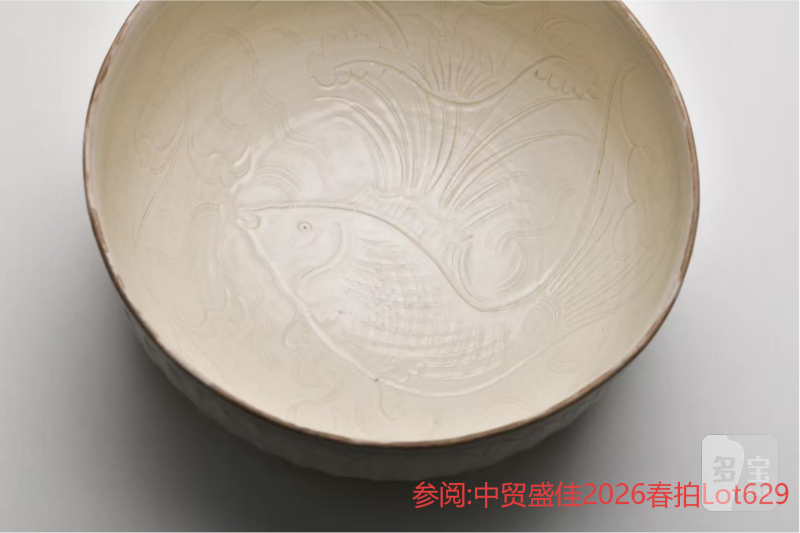 明代 白釉双鱼纹钵 - 图12